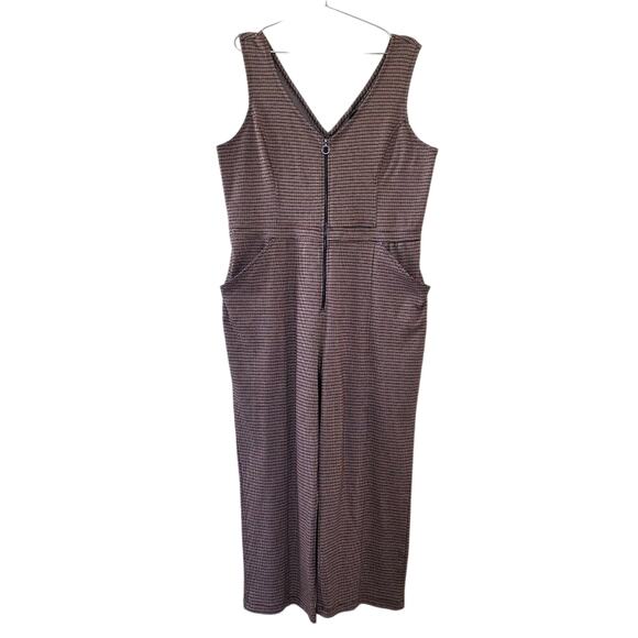 Wild Fable Sleeveless Jumper Plaid Brown Black Womens Size XXL Zip Front Pockets - Picture 1 of 9